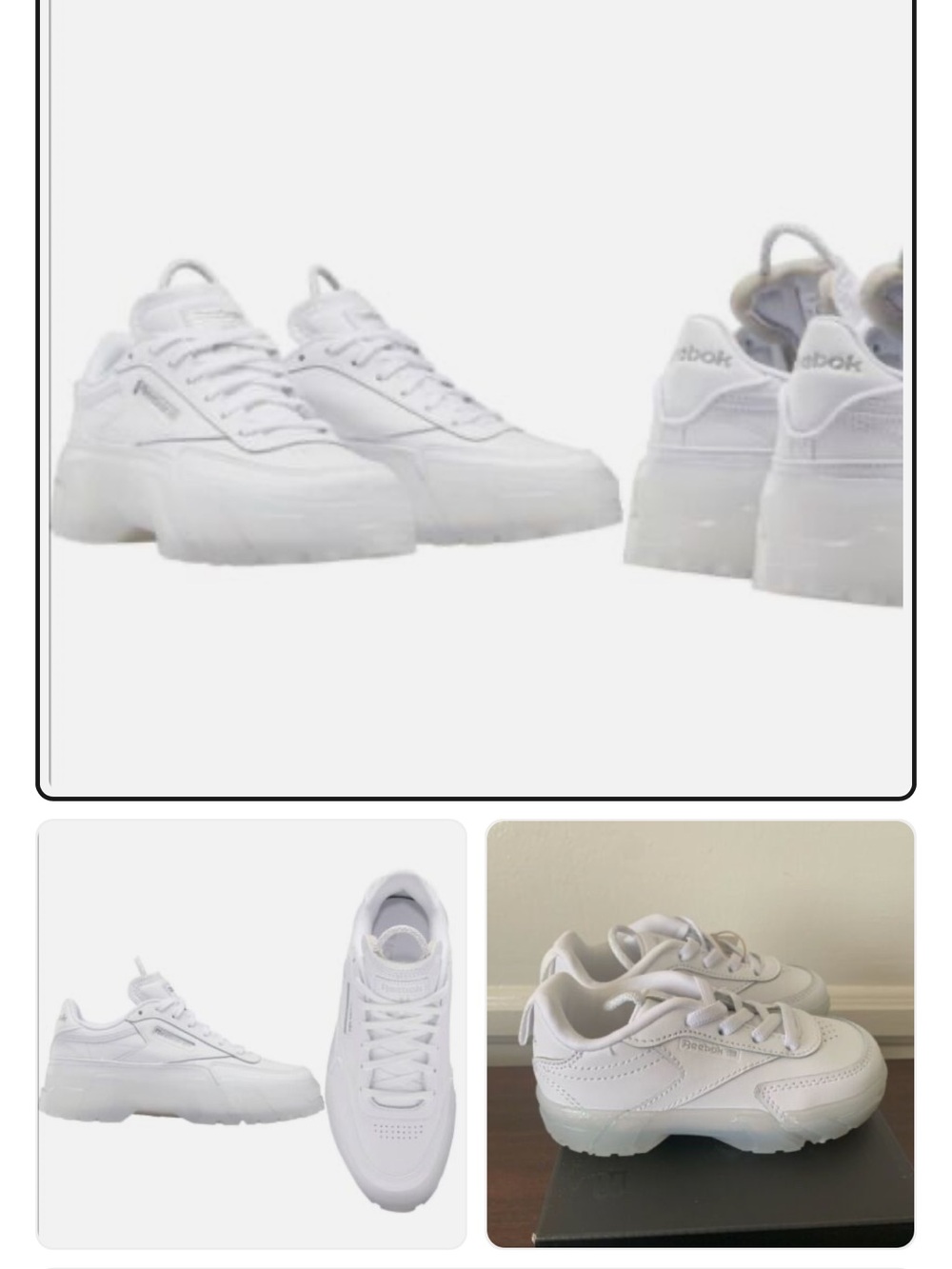 Cardi B x Reebok Women's Classic White Platform Sneakers